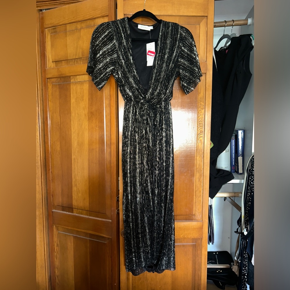 Black/Silver Wrap Dress